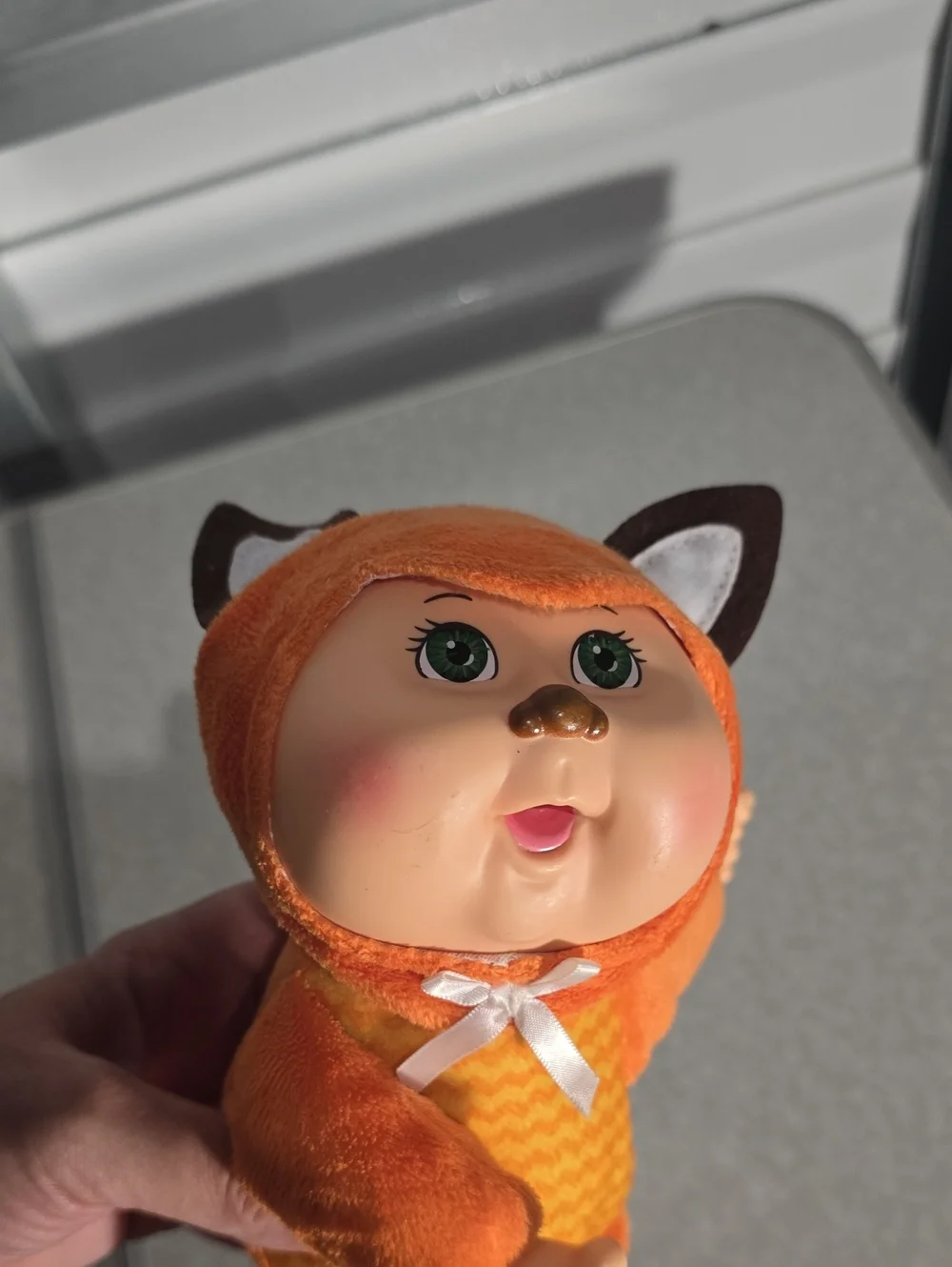 Cabbage Patch Kids Cutie Beau Fox Plush Doll with Green Eyes and White Bow